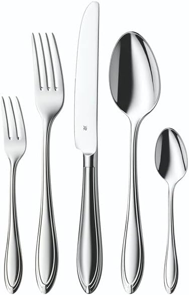 WMF Verona Besteck Set 6 Personen, 30 teilig, Monobloc-Messer, Cromargan Edelstahl poliert, glänzend