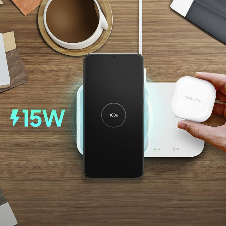 Samsung Wireless Induction Pad Charger Duo EP-P5400 15W White Quick Charge (French Version)