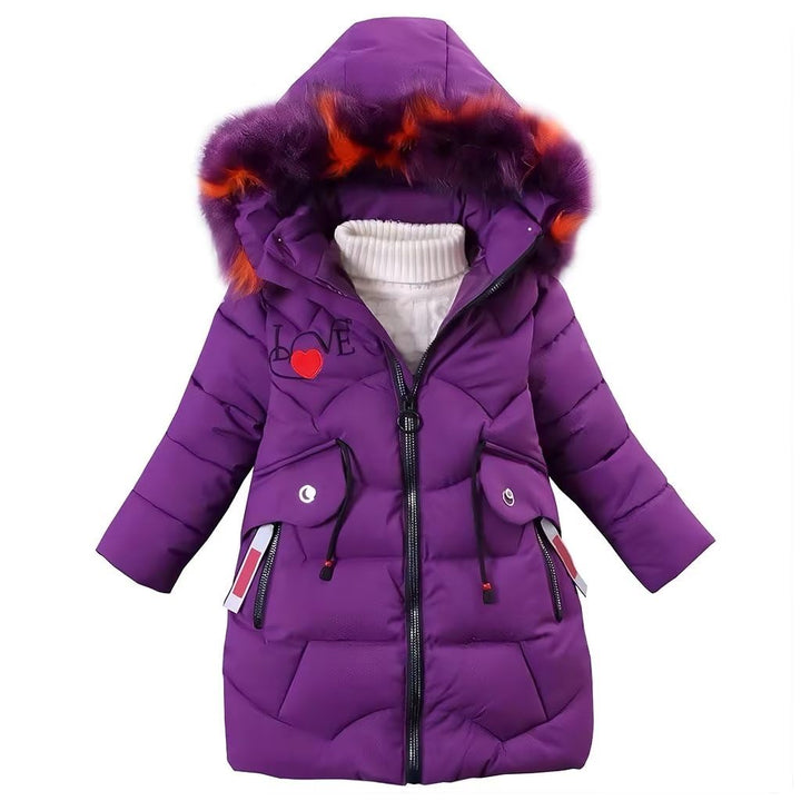 linboo Mädchen Winterjacke Kinder Wintermantel Dicke Steppjacke Lange Warme Parka Baumwolljacke Outd