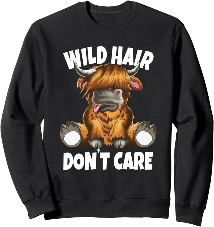 Schottland Schottische Hochlandkuh Wild Hair don't Care Sweatshirt