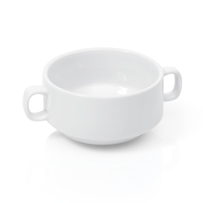 30x Suppentasse mit Henkelgriffen 260 ml, weiss, Porzellan