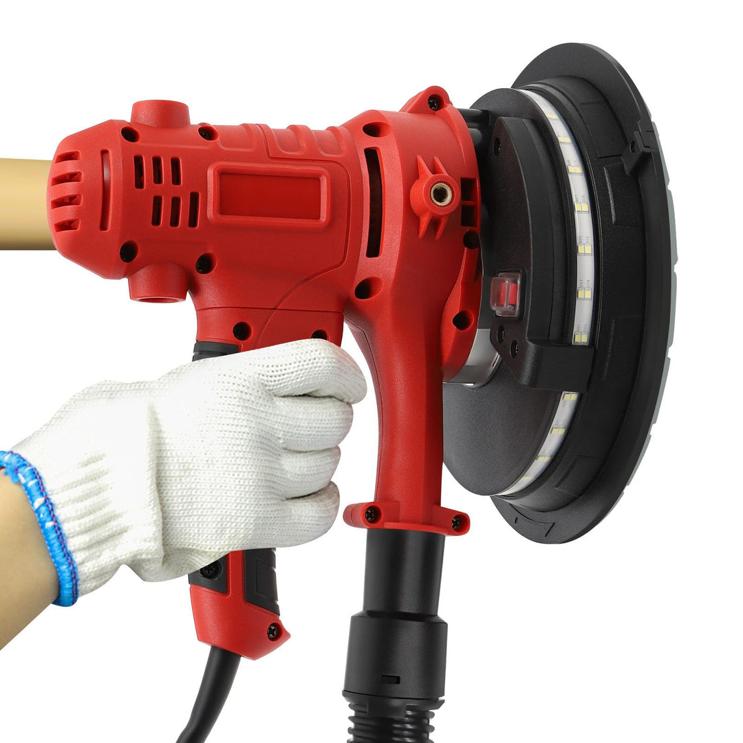 Trockenbauschleifer 800W Wandschleifer mit LED 1200-2500rpm 180mm | Variable Drehzahl & Staubabsaugu