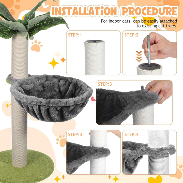 TOYANDONA Hängemattenaufsatz für Katzenkratzbäume – 41 cm Verstärkter Eisenrahmen, Katzennestkorb –