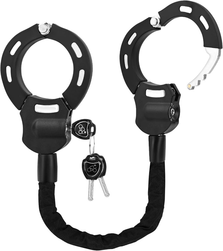 GuKKK E Scooter Schloss,Handschellenschloss mit Schlüssel, Fahrradschloss für E Scooter mit Gummi-Lo