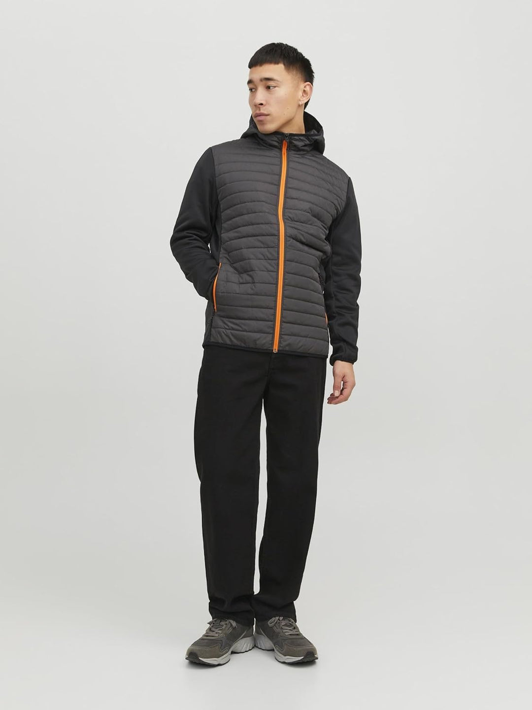 JACK & JONES Male Hybridjacke Hybridjacke | Hybrid jacket XXL Asphalt, XXL Asphalt