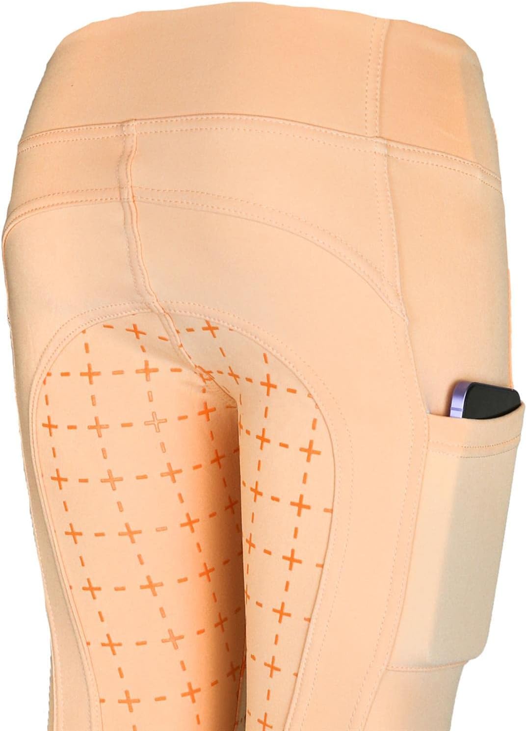 MS-Trachten Winter Reitleggings Kinder Thermoreitleggings Silikonbesatz Reithose Tabea 134-140 Apric