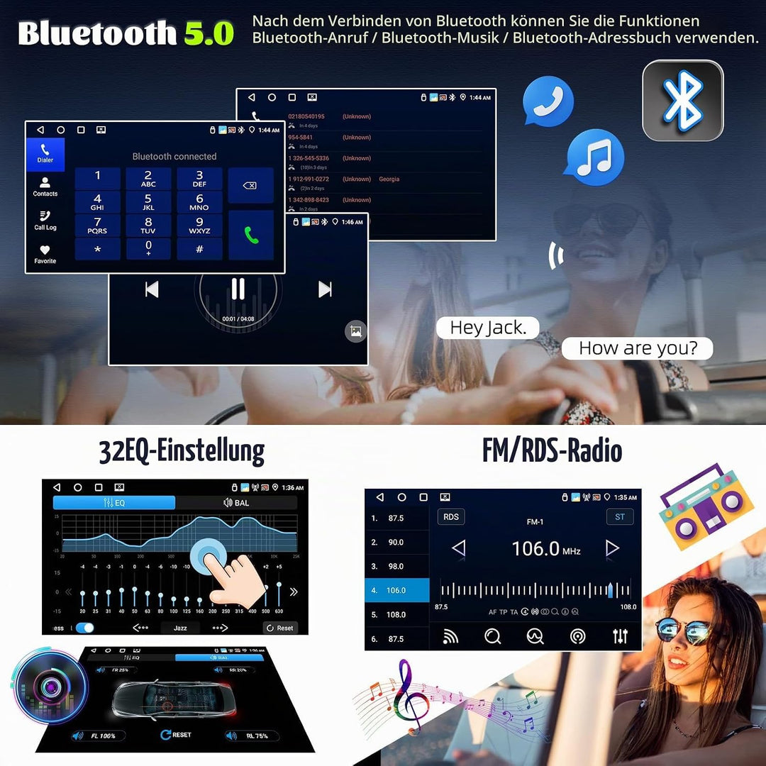 Android 15, 4G+64G CAMECHO Autoradio für Hyundai I30 2006-2011 mit Wireless Carplay Android Auto, 9