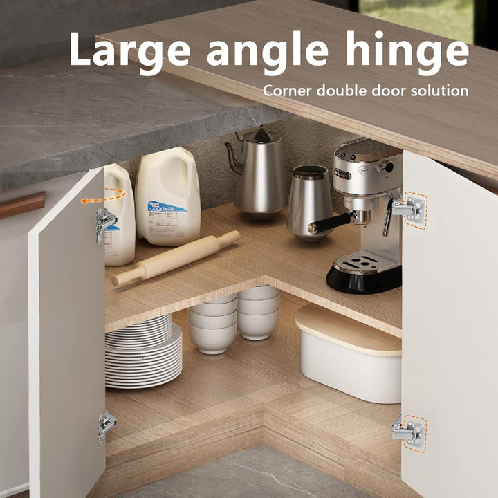 Aufschraubscharnier mit Feder 170° Küche Schrank Türscharniere grosse Winkeltür-Scharniereen, Eckans