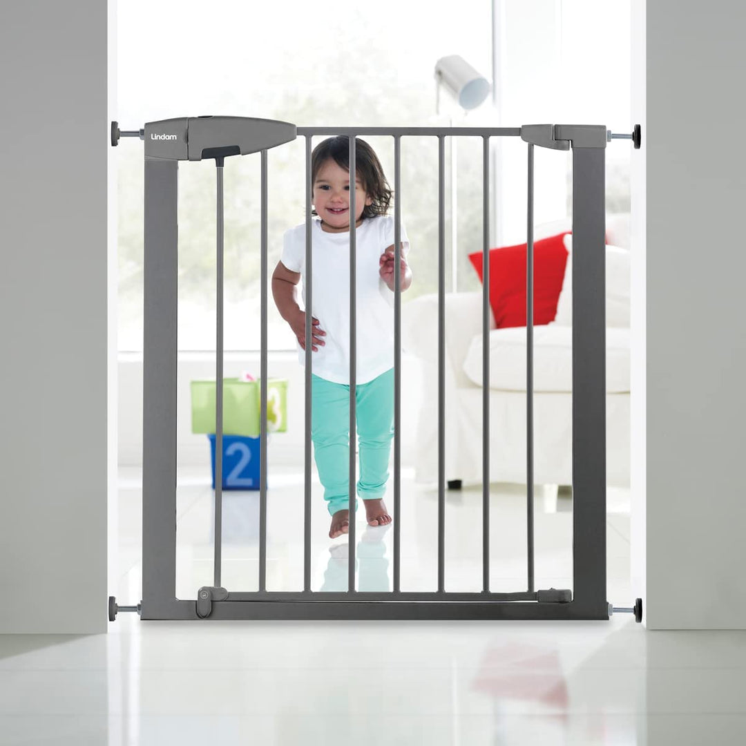 Munchkin Lindam Türgitter für Babys, ausziehbares Türschutzgitter &amp; Treppenschutz zum Klemmen, ideal