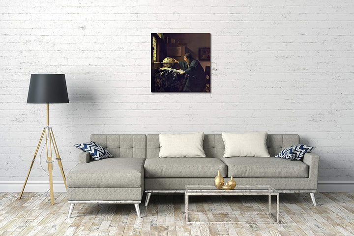 Printed Paintings Leinwand (70x70cm): Jan Vermeer - Der Astronom (1668) 70x70 cm, 70x70 cm