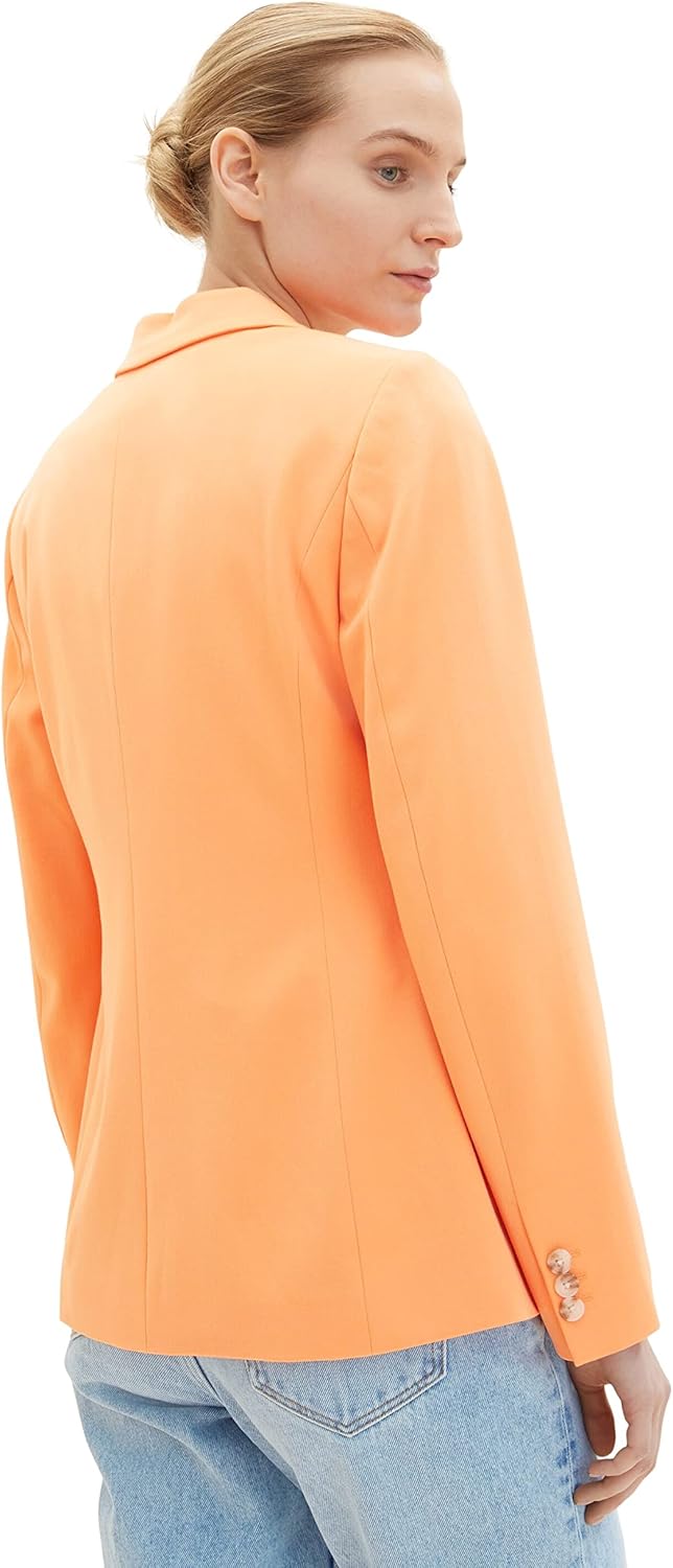 TOM TAILOR Damen Basic Blazer 44 29751 - Bright Mango Orange, 44 29751 - Bright Mango Orange