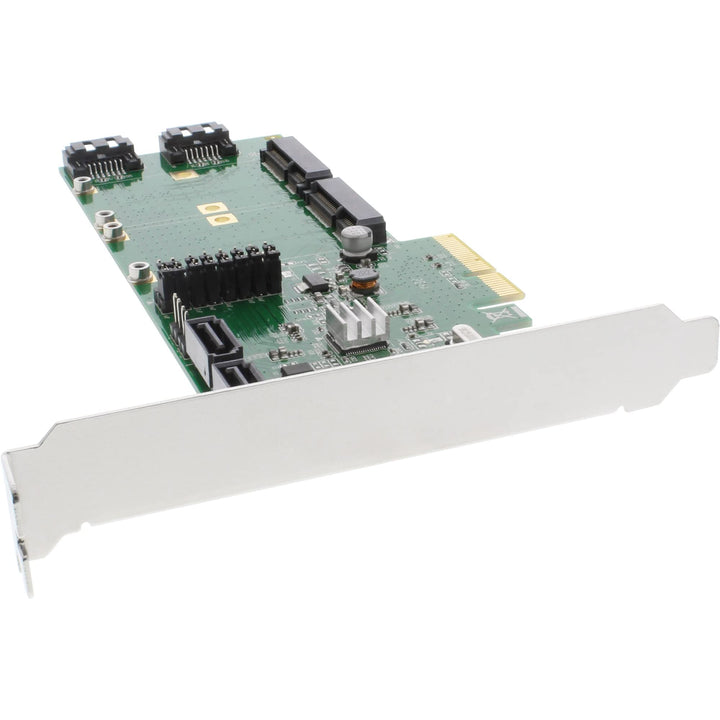 InLine 76617B Schnittstellenkarte, 4x SATA 6Gb/s, RAID 0,1,10 JBOD, mit 4x SATA + 2x mSATA, PCIe 2.0