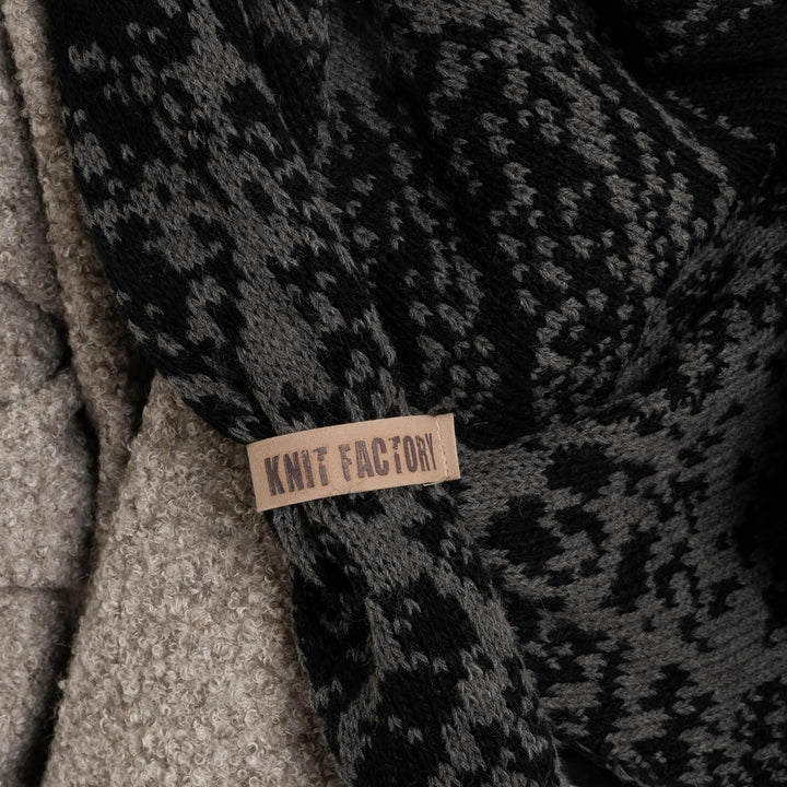 KNIT FACTORY - Lea Dreiecksschal Schwarz/Anthrazit, Schwarz/Anthrazit