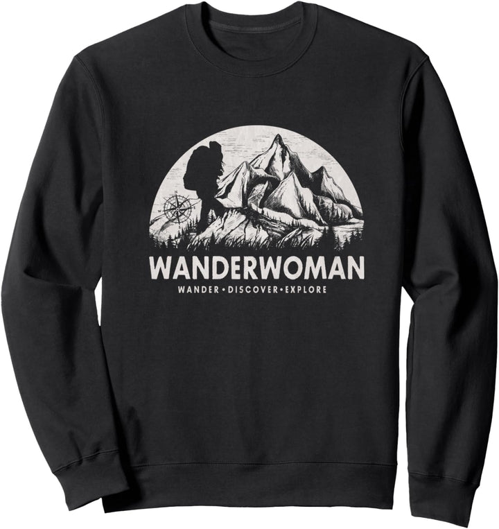 Wanderwoman Wandern Berge Natur Alpen Wanderin Frauen Damen Sweatshirt