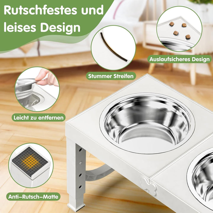 X XBEN Erhöhter Hundenapf, 5 Höhenverstellbar Futternapf für Kleine Mittlere Grosse Hunde, Futtersta