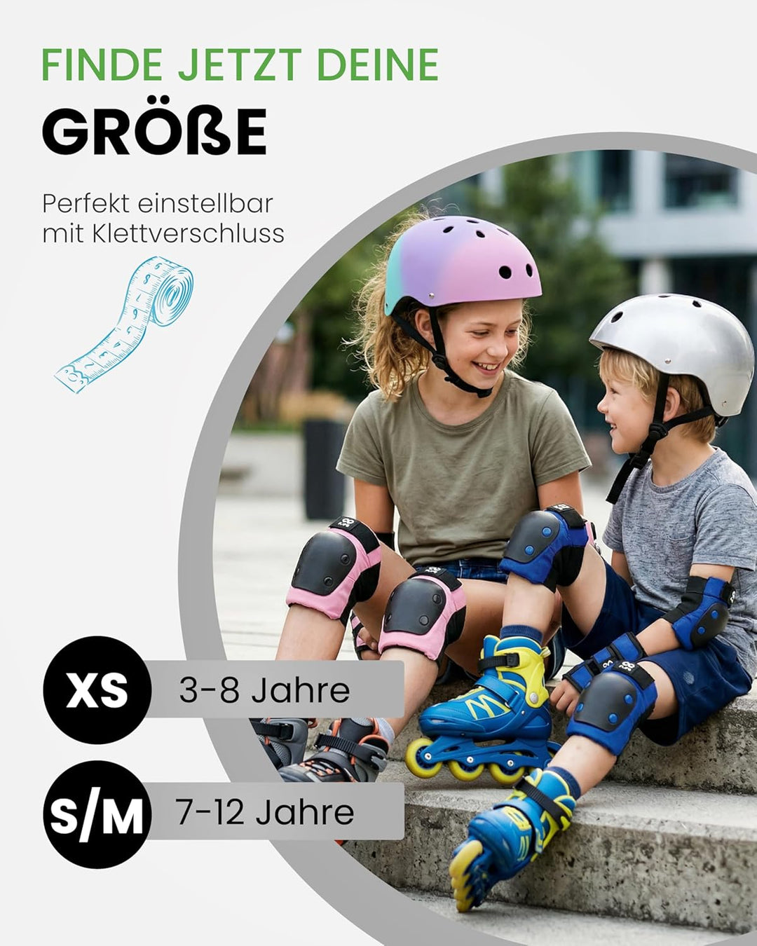 99FLIPS Protektoren Kinder Knieschoner Kinder - Schoner Inliner Set - Schutzausrüstung - Knie und El