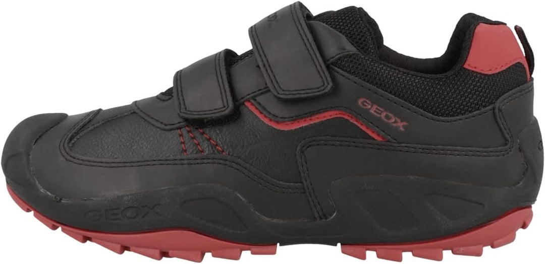 Geox Jungen J New Savage Boy A Schuhe 24 EU Black Red, 24 EU Black Red