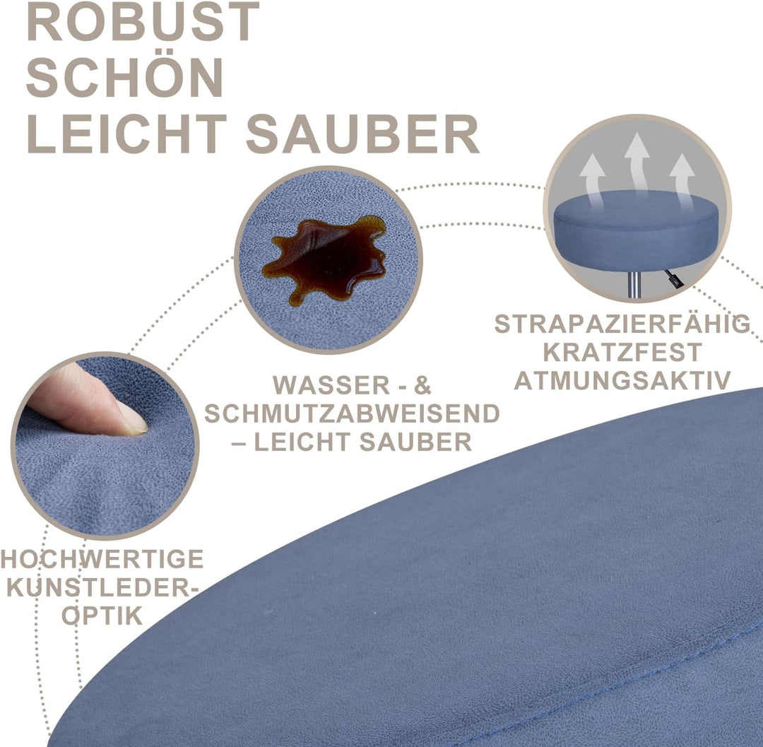 Zedelmaier Rollhocker höhenverstellbar, Bürohocker mit Gummirollen, 360° drehbar Hocker mit Rollen &