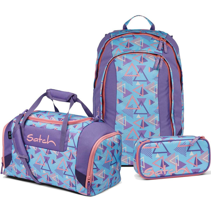 satch Air Schulrucksack Set 3tlg. inkl. Schlamperbox und Sporttasche 80s Dance