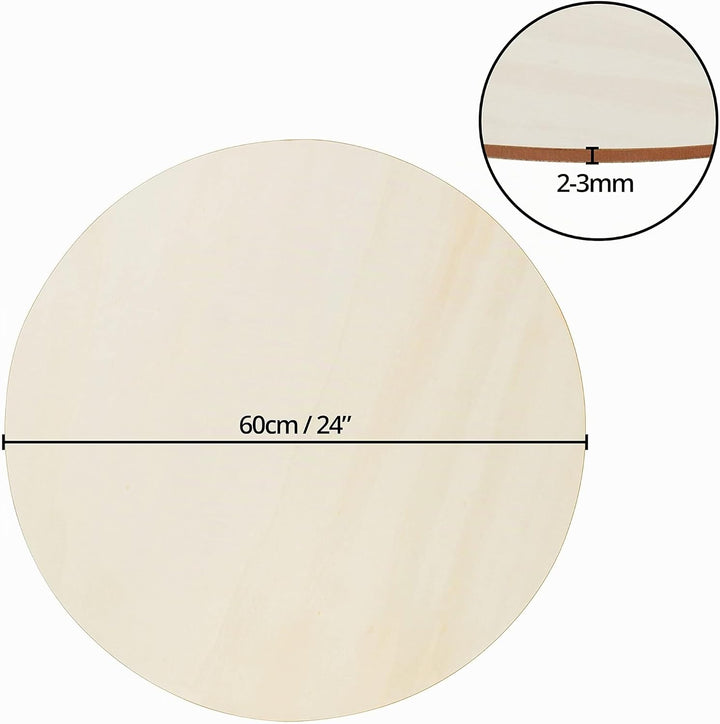 Belle Vous Naturbelassene Runde Holzscheiben (2 Stk) - 60 cm - Ausgeschnittene Holzscheiben zum Bast
