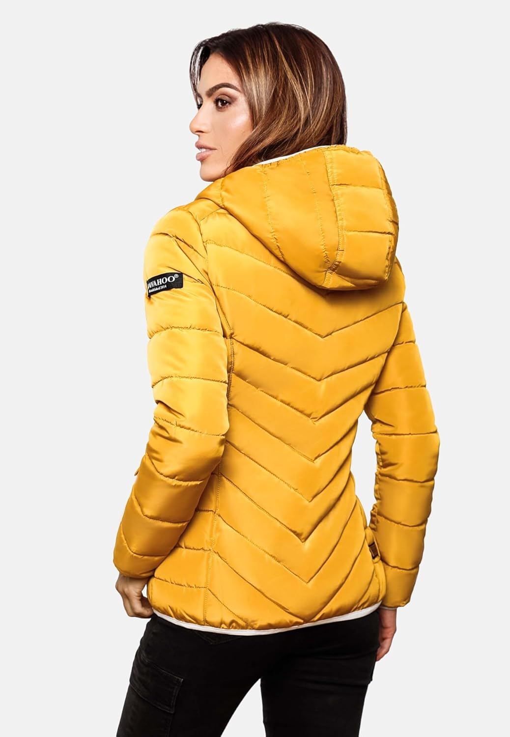 Navahoo Damen Jacke Steppjacke Übergangsjacke gesteppt Stepp Herbst B675 XS Gelb, XS Gelb