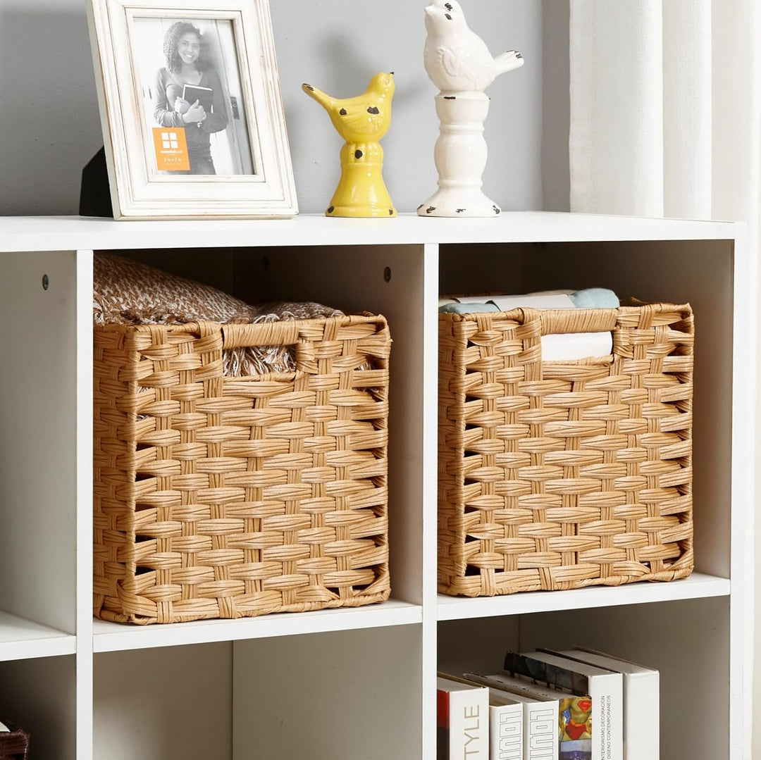 Aufbewahrungskorb, 28x28x28cm Aufbewahrungsboxen aus Polypropylene und Metallstreifenfür Vorratskamm