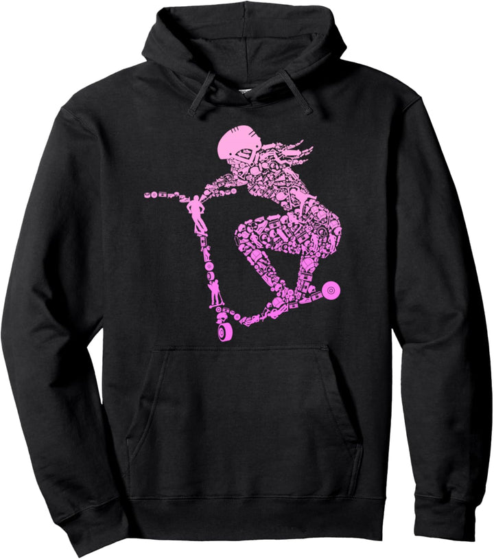 Scooter Roller Stunt Mädchen & Kinder Pullover Hoodie