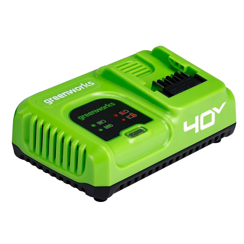 Greenworks 40V Akku Ladegerät - 40V 5A Schnellladegerät, erhöht die Batterielebensdauer, schnelles A