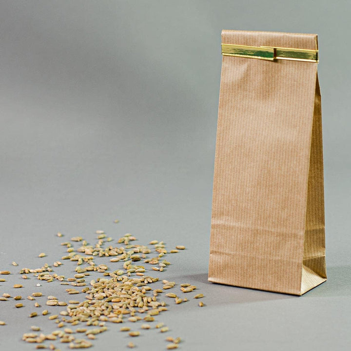 1.000 Stück Boxpouch braun aus Kraftpapier | 70 x 40 x 205 mm Inhalt: 100 g | lebensmittelecht und a