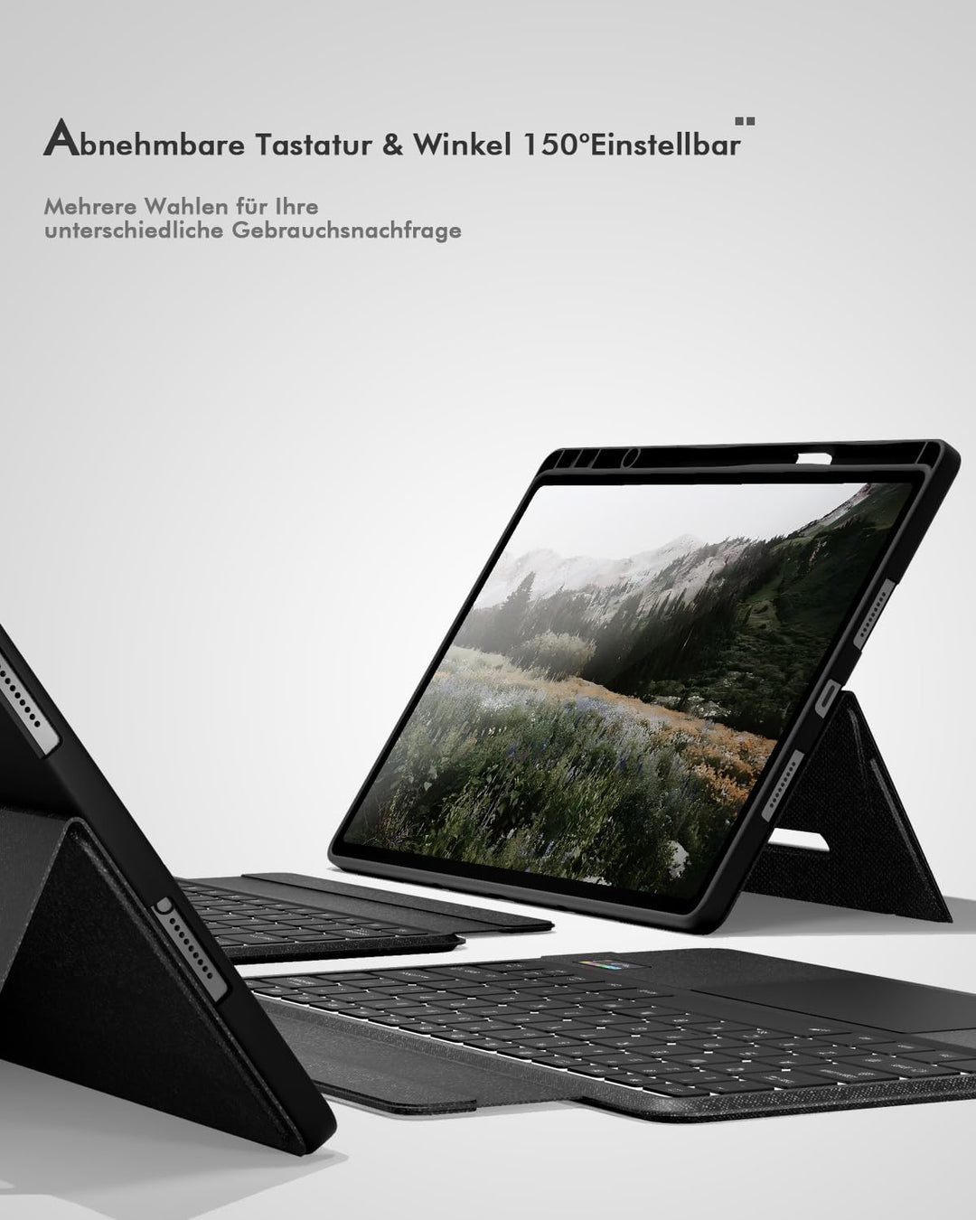 Doohoeek Bluetooth Tastatur Hülle mit LCD-Display für Lenovo Idea Tab Pro 2025 12,7 Zoll, Bluetooth