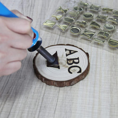 FrogBro 26 Stück Holzverbrennung Pyrograph Lötspitze Stempel, 26 Gross Buchstaben Holz Brandmalerei