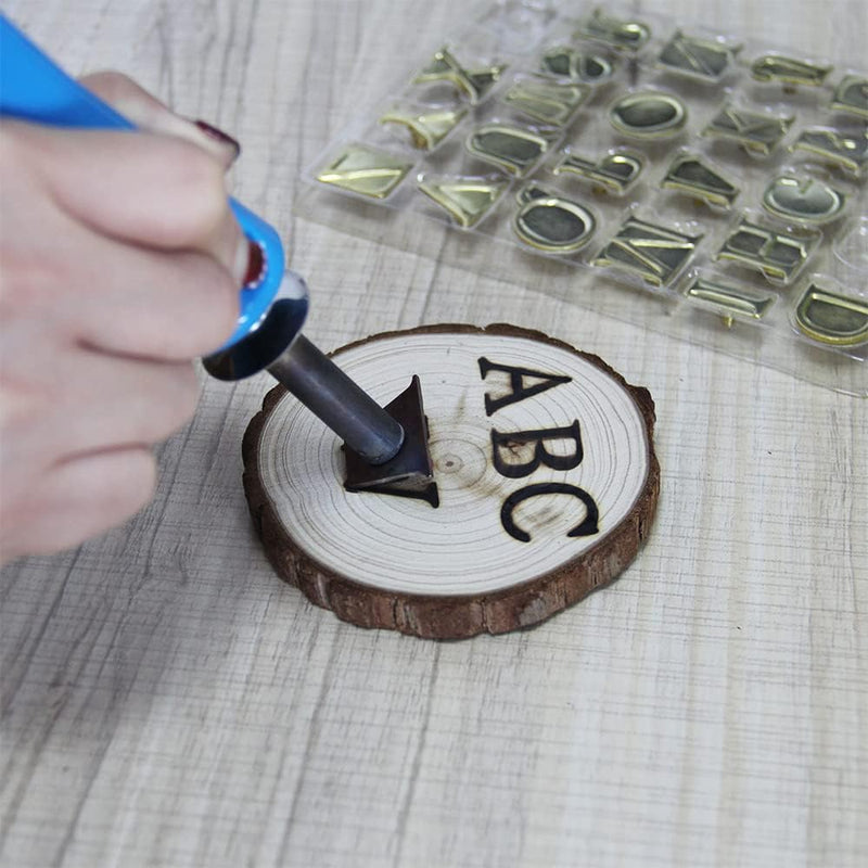 FrogBro 26 Stück Holzverbrennung Pyrograph Lötspitze Stempel, 26 Gross Buchstaben Holz Brandmalerei