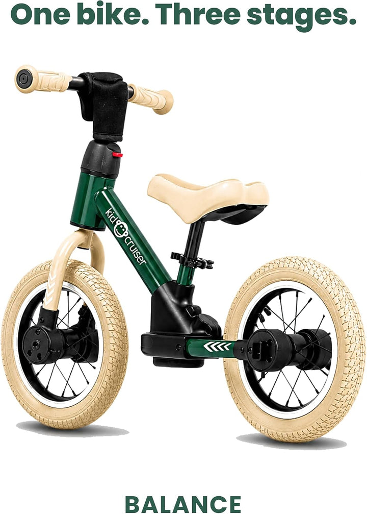Kidcruiser Pedalplay laufrad ab 2 Jahre, ideal zum Radfahren Lernen, 3‑in‑1 mit LED Stützrädern &amp; Pe