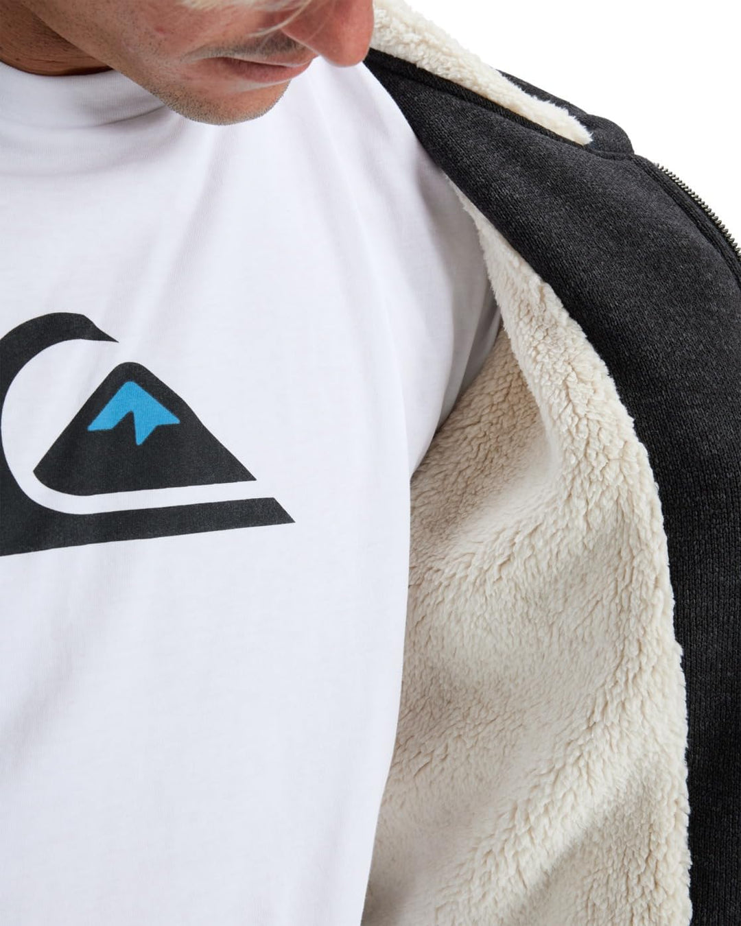 Quiksilver Herren Keller Sherpa Sweatshirt S Black Heather, S Black Heather