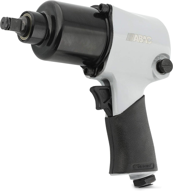 ABAC Druckluft Schlagschrauber 1⁄2" G-102 - Kunststoffkoffer mit Zubehör (10 Steckschlüssel + Verlän