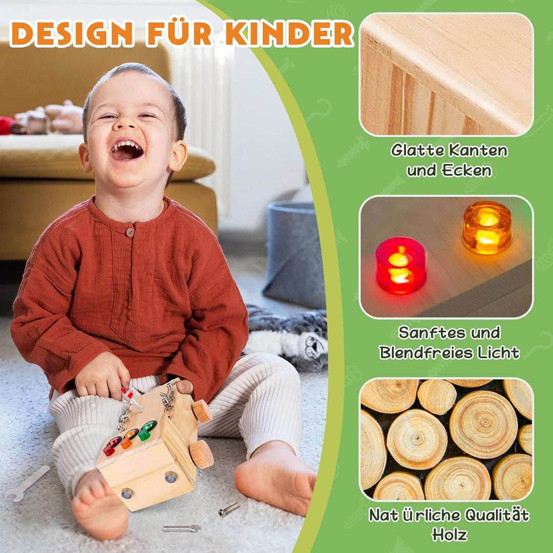 OAKJAR Montessori Schraubendreherbrett, Montessori Busy Board Spielzeug ab 1 2 3 Jahr, Montessori Ac