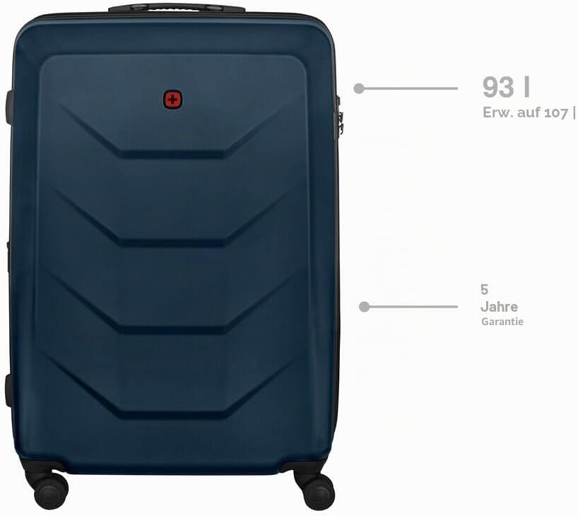 WENGER Prymo Large Hartschalenkoffer mit 4 Rollen, Trolley, Gross, 93 (107) l, Sicherheitsschloss, D