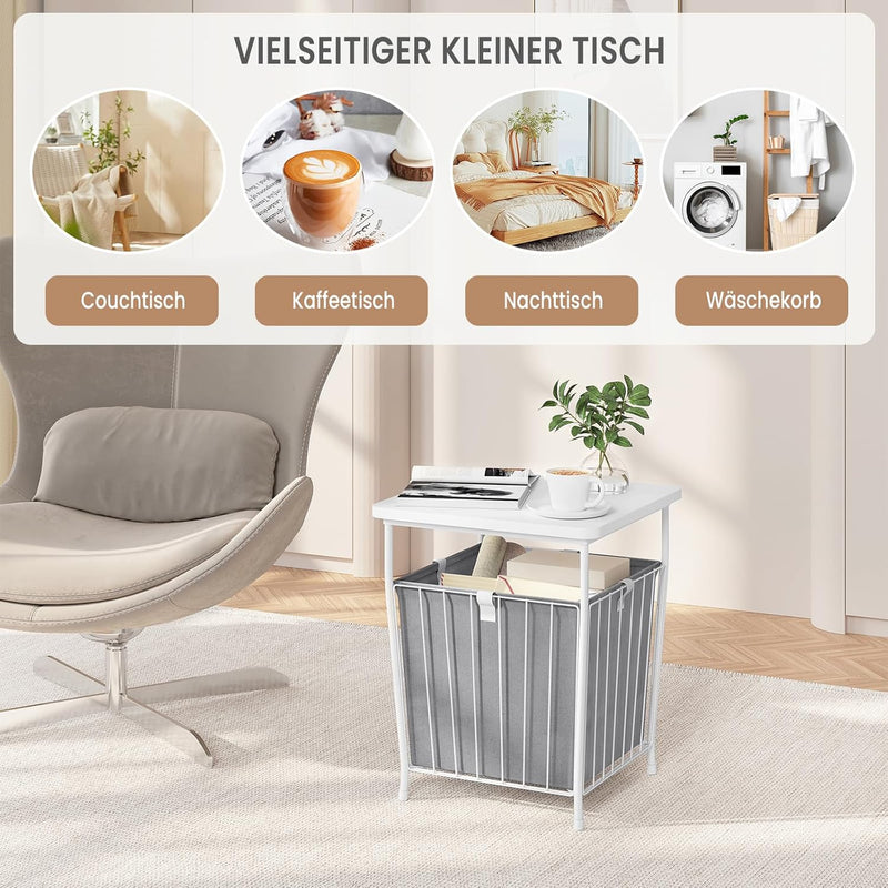 WOLTU Couchtisch Beistelltisch mit Stauraum, Wohnzimmertisch modern, abnehmbare Tischplatte Aufbewah