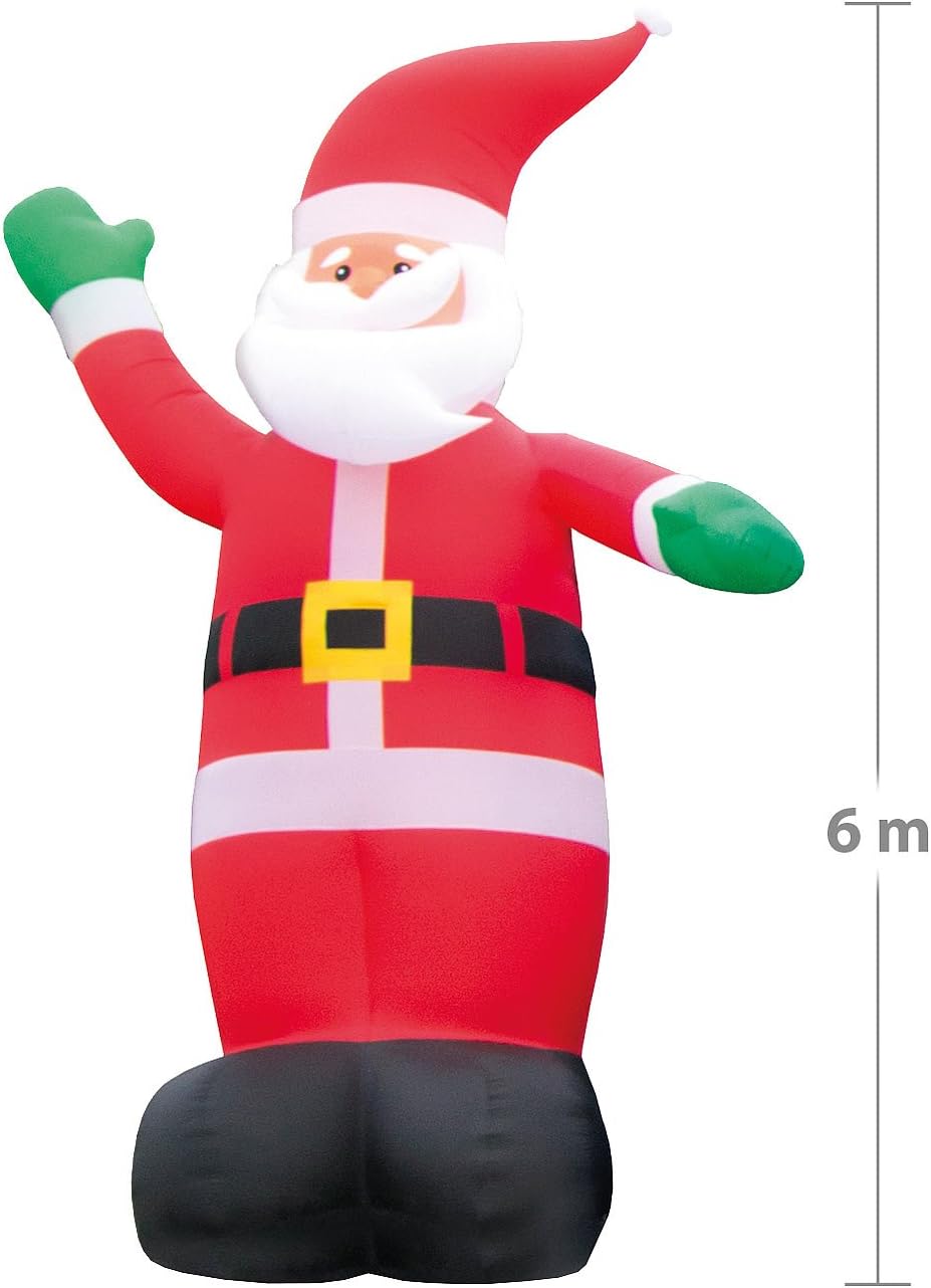 infactory Aufblasbarer Nikolaus: Selbstaufblasender XXL-Weihnachtsmann, 6 m (Weihnachtsmann aufblasb