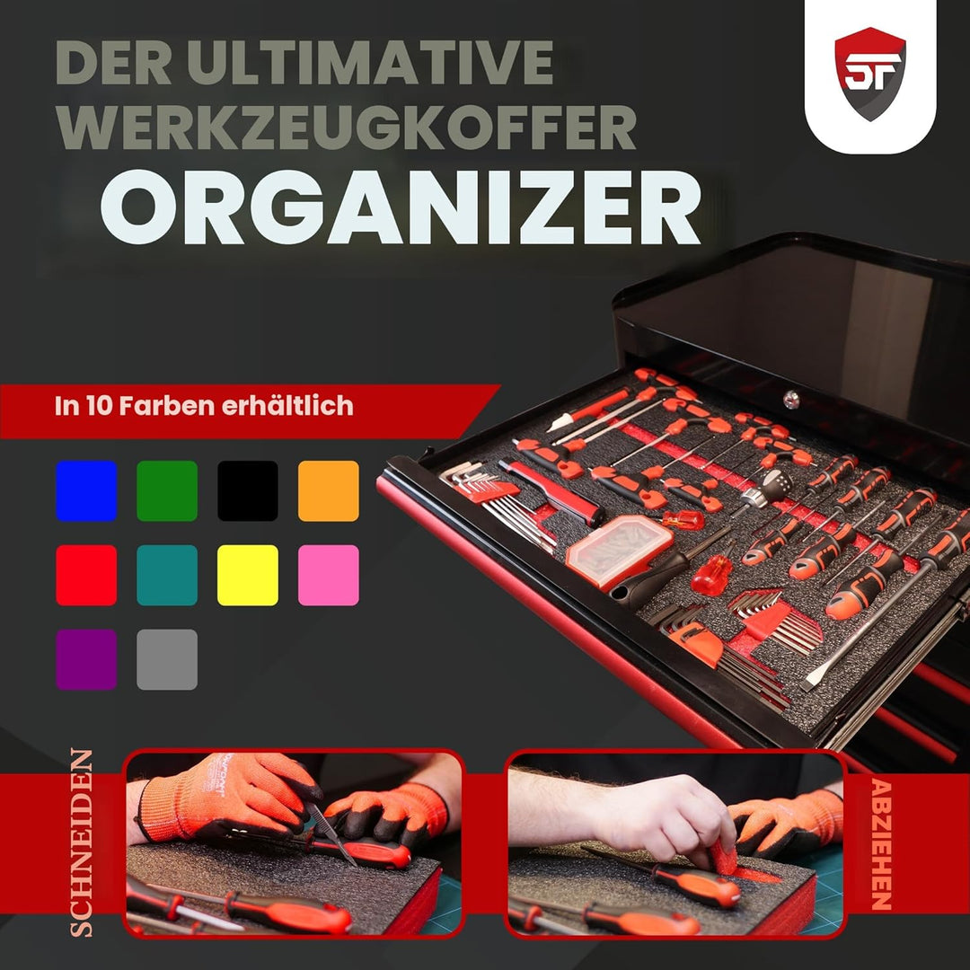 Shadow Foam Easy Peel (600 mm x 420 mm) | anpassbarer Schaumstoff für die Organisation von Werkzeugk