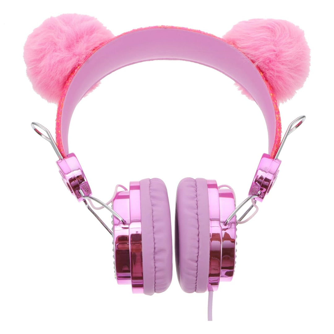 HOMSFOU Junge Mädchen-Headset mit Mikrofon Flauschigem Bommel-Design und Farbenfroher Gestaltung Kom