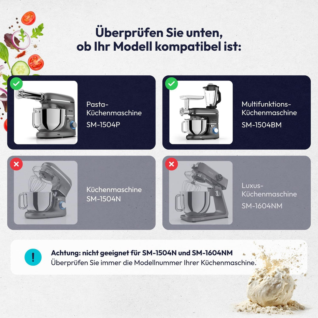 Fentic Nudelmaschine für Fettuccine – Nudelmaschine Elektrische Geeignet für Fentic SM-1504P und SM-