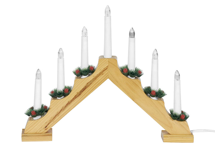 hellum Schwibbogen Weihnachten, 39,5x30cm, Lichterbogen Weihnachten mit Strom und Schalter, Schwibbo