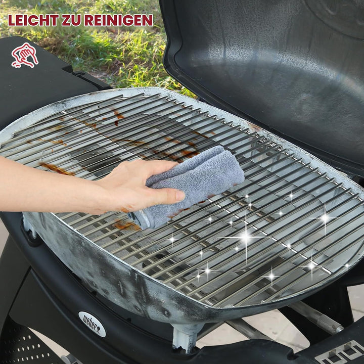 7646 Stainless Steel Cooking Grates for Weber Q300, Q320, Q3000, Q3200 Series, 63.5 x 45.2 cm Replac