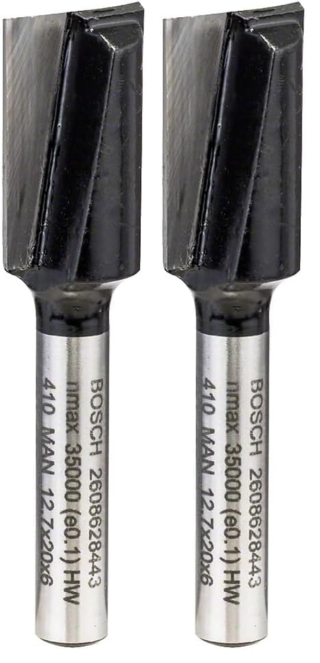 Bosch 1x PRO Nutfräser, gerade, zweischneidig (für Weichholz, Hartholz, Ø 12,7 mm, Professional Zube