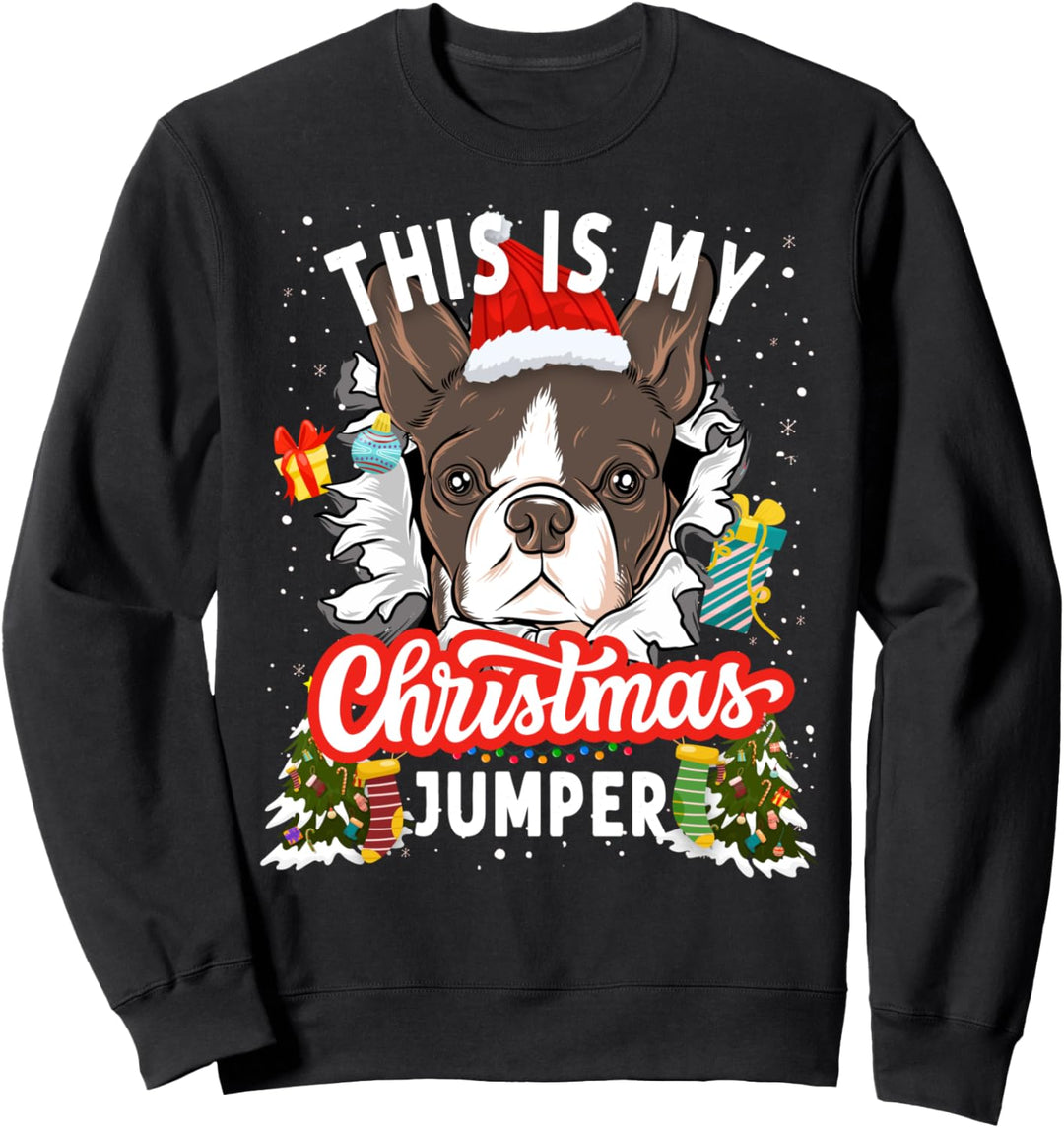 Französische Bulldogge, Weihnachtspullover für Kinder und Weihnachten, Frenchie Sweatshirt