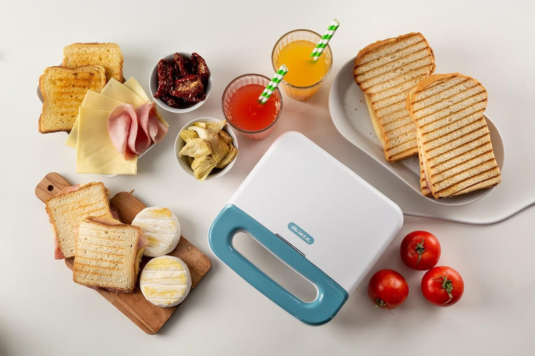 Ariete Breakfast 1971 Elektro-Toaster, Sandwich- und Sandwichplatte, feste Grillplatten mit Antihaft