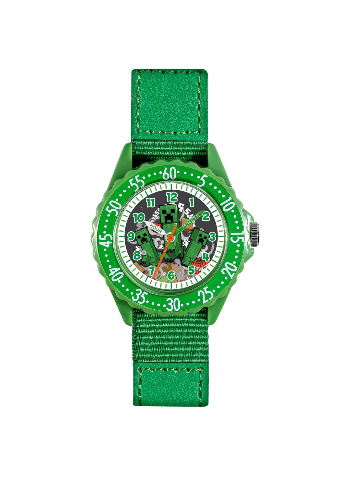 Minecraft Zeit-Lehrer Uhr mit Stoffarmband