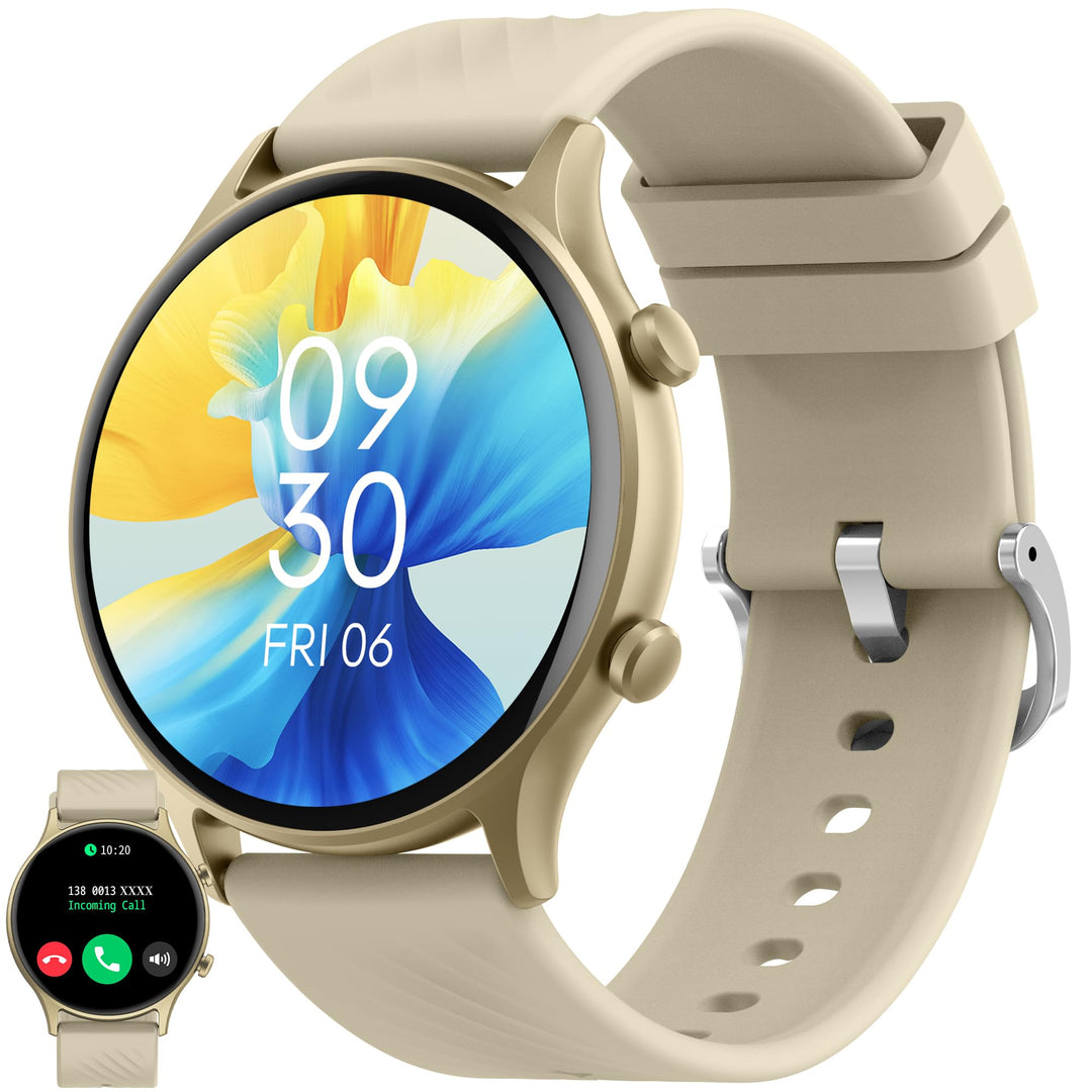 ZPIMY Smartwatch Herren Damen mit Telefonfunktion, 1,39” AMOLED 5ATM wasserdichte Fitnessuhr mit Tas