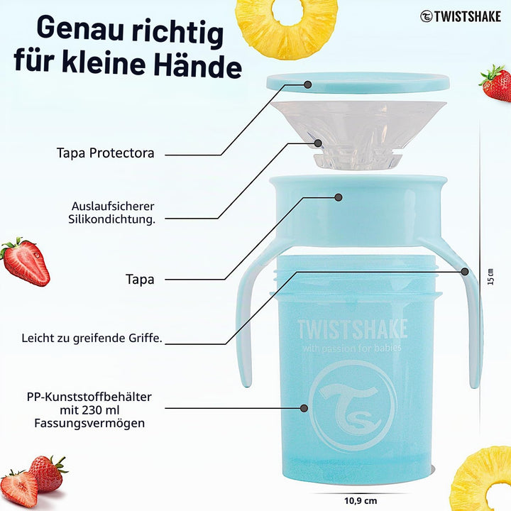 Twistshake Trinkbecher-Set - 3-teilig | 2x Becher 360-1x Minibecher | Auslaufsicherer Kinderbecher |